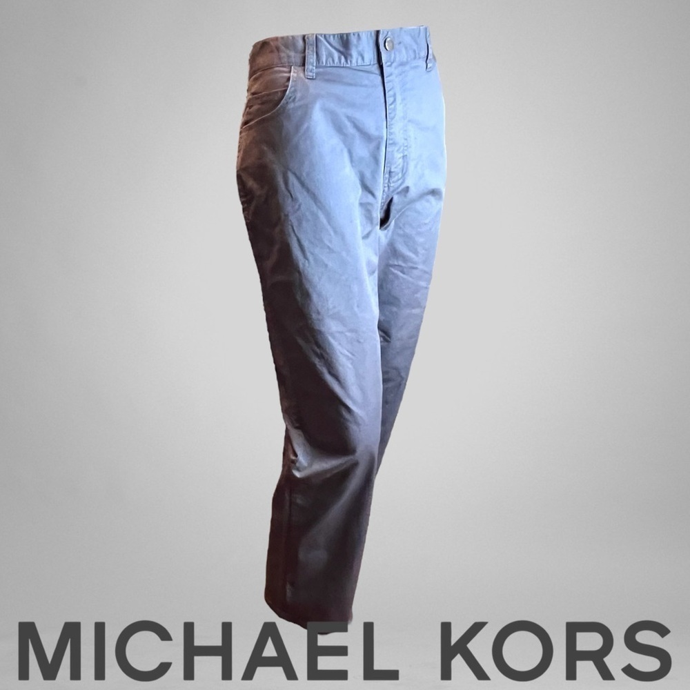 MICHEAL KORS Lightweight Cotton Chambray Slacks - Picture 3 of 10
